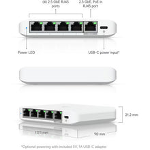 Ubiquiti UniFi Switch Flex 2.5G USW-FLEX-2.5G-5 5-Port Managed Gigabit PoE Switch