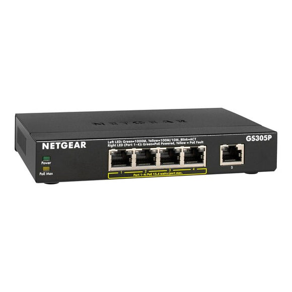 Netgear NET-GS305P-200NAS 5 Port Gigabit Switch -4 Port Poe